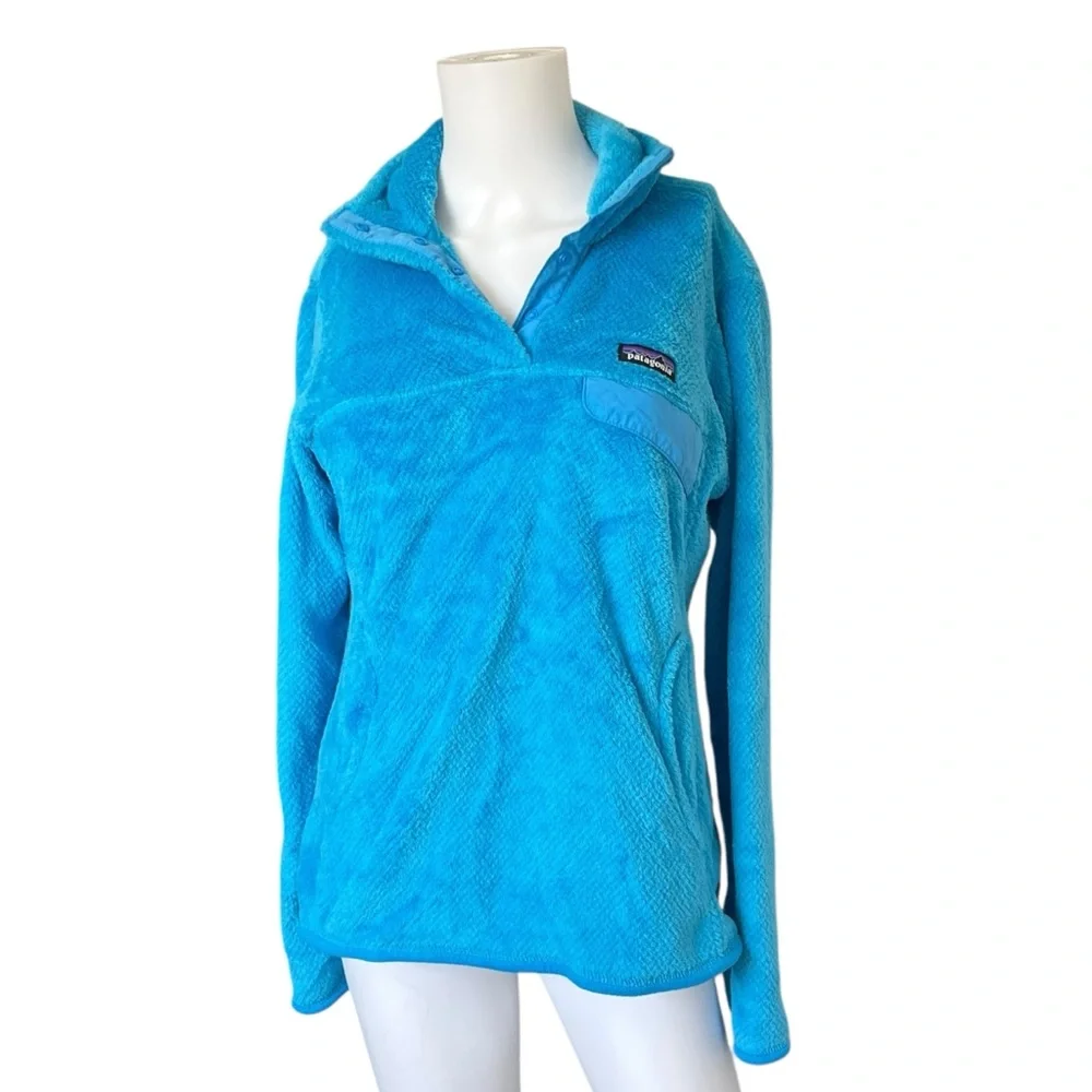 Patagonia Bright Blue Retool Snap T Pullover Sweater Womens Size Medium M